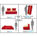 2 Seater Sofa Cum Bed Easy (Red & Beige) 4x6