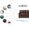 Adorn India Exclusive Rosina Leatherette Three Seater Sofa (Light Brown)