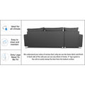 Straight Line L Shape 5 Seater Sofa Set Left Side Handle (Dark Grey)