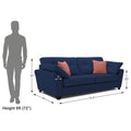 Adorn India Moris 3 Seater Fabric Sofa (Blue) (3 Year Warranty)