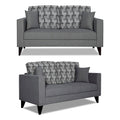 Adorn India Berlin Bricks 3+2 5 Seater Sofa Set (Grey) Martin Plus (3 Year Warranty)