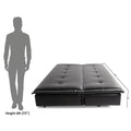 Adorn India Aspen Leatherette 3 Seater Sofa Cum Bed (Black) (3 Year Warranty)
