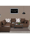 Adorn India Mclain L Shape 6 Seater Sofa (Left Side Handle)(Brown)