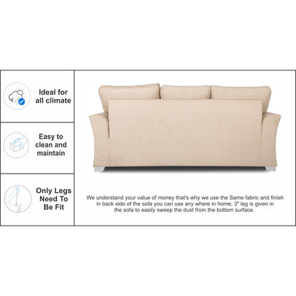 Adorn India Alexia Five Seater Sofa Set 3-1-1 (Beige)