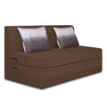 Adorn India Easy Highback Three Seater Sofa Cum Bed Wave 6' x 6' (Brown) (1 Year Warranty)