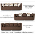 Adorn India Alica 3 Seater Sofa (Brown), Wood, Foam