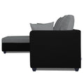 Zink Straight line L Shape 5 Seater Sofa Plain Cushion (Left Side Handle)(Grey & Black)