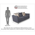 Adorn India Alita 3 Seater Compact Sofa (Dark Grey)