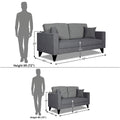 Adorn India Hector Stripes 3+2 5 Seater Sofa Set (Grey) Martin Plus (3 Year Warranty)