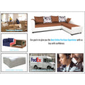 Adorn India Aliana L Shape Leatherette Fabric 6 Seater Sofa Set RHS (Rust & White) (3 Year Warranty)