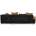 Adorn India Adillac 5 Seater Corner Sofa(Camel & Black), Wood, Foam