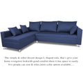 Straight Line L Shape Sofa (Left Side Handle) (Blue)