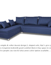 Adorn India Straight Line 6 seater L Shape Sofa set (Left Side Handle)(Blue)