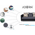 Adorn India Exclusive Two Tone Alita Compact 3-1-1 Sofa Set (Dark Grey & Black), Wood, Foam