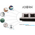 Adorn India Berry 3 Seater Sofa Cum Bed Digitel Print (Grey & Black)