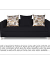 Adorn India Alita 3 Seater Compact Sofa (Black)