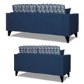 Adorn India Berlin Bricks 3+2 5 Seater Sofa Set (Blue) Martin Plus (3 Year Warranty)