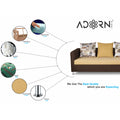 Adorn India 2 Tone Alita Compact 3-1-1 Sofa Set (Brown and Beige), Wood, Foam