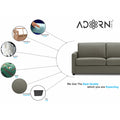 Adorn India Exclusive Flavio Leatherette Three Seater Sofa (Grey)
