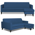 Adorn India Aladra L Shape Decent 5 Seater Sofa Set RHS (Blue) (3 Year Warranty)