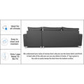Sal Straight line L Shape Sofa (Dark Grey)
