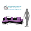 Adorn India Adillac 6 Seater Corner Sofa(Left Side Handle)(Light Purple & Black)