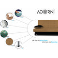 Adorn India Alyssum 3 Seater Sofa cumbed(Camel & Black, Wood)