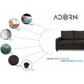 Adorn India Daffodil Three Seater Modular Sofa (Grey), Wood, Foam
