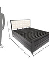 Adorn India Calypso Wrought Iron Bed with Back Cushion Queen Size Box Storage (Without Mattress)