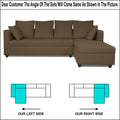 Zink Straight line L Shape 6 Seater Sofa Plain Cushion(Camel)