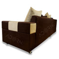 Adorn India Adillac 5 Seater Corner Sofa(Left Side Handle)(Brown & Beige), Wood, Foam