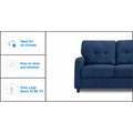 Adorn India Astor 3+1+1 5 Seater Sofa Set (Blue) (3 Year Warranty)