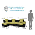 Adorn India Adillac 5 Seater Corner Sofa(Left Side Handle)(Green & Black)