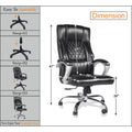 Adorn India Oxford,High-Back Leatherette Executive Office Ergonomic Chair (Black)