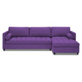 Adorn India Alexander L Shape 7 Seater Sofa Set with Ottoman Puffy RHS (Purple) (3 Year Warranty)