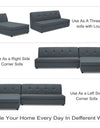 Adorn India Atlas Modular Sofa Set (Dark Grey)