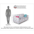 Adorn India Roselyn Wood 3-Person Sofa Cum Bed (Blue)