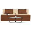 Adorn india Easy Three Seater Sofa Cum Bed(Brown & Beige) 6'x6'