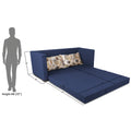 3 Seater Sofa Cum Bed Straight line (Blue), Wood, Foam