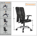 Adorn India Aura Breathable Mesh Mid Back Office/Study Chair (Black)