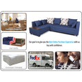 Adorn India Mclain L Shape 6 Seater Sofa (Left Side Handle)(Blue)
