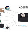 Adorn India Brisco 3 Seater Sofa (Black)
