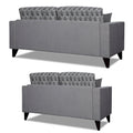 Adorn India Parker Leaf 3+2 5 Seater Sofa Set (Grey) Martin Plus (3 Year Warranty)