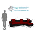 Adorn India Adillac 5 Seater Corner Sofa (Maroon & Black)