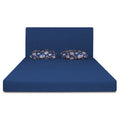 Adorn India Easy Highback Three Seater Sofa Cum Bed Floral 5' x 6' (Blue) (1 Year Warranty)