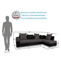 Adorn India adillac 5 Seater Corner Sofa (Right Side, Grey & Black)
