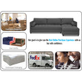 Adorn India Alexander L Shape 7 Seater Sofa Set with Ottoman Puffy RHS (Dark Grey) (3 Year Warranty)