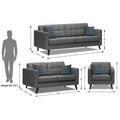 Adorn India Chilly 6 Seater 3+2+1 Fabric Sofa Set (Grey) (3 Year Warranty)