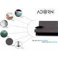 Adorn India Alyssum 3 Seater Sofa Cumbed (Grey & Black)