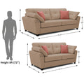 Adorn India Moris 3+2 5 Seater Sofa Sett (Beige) (3 Year Warranty)